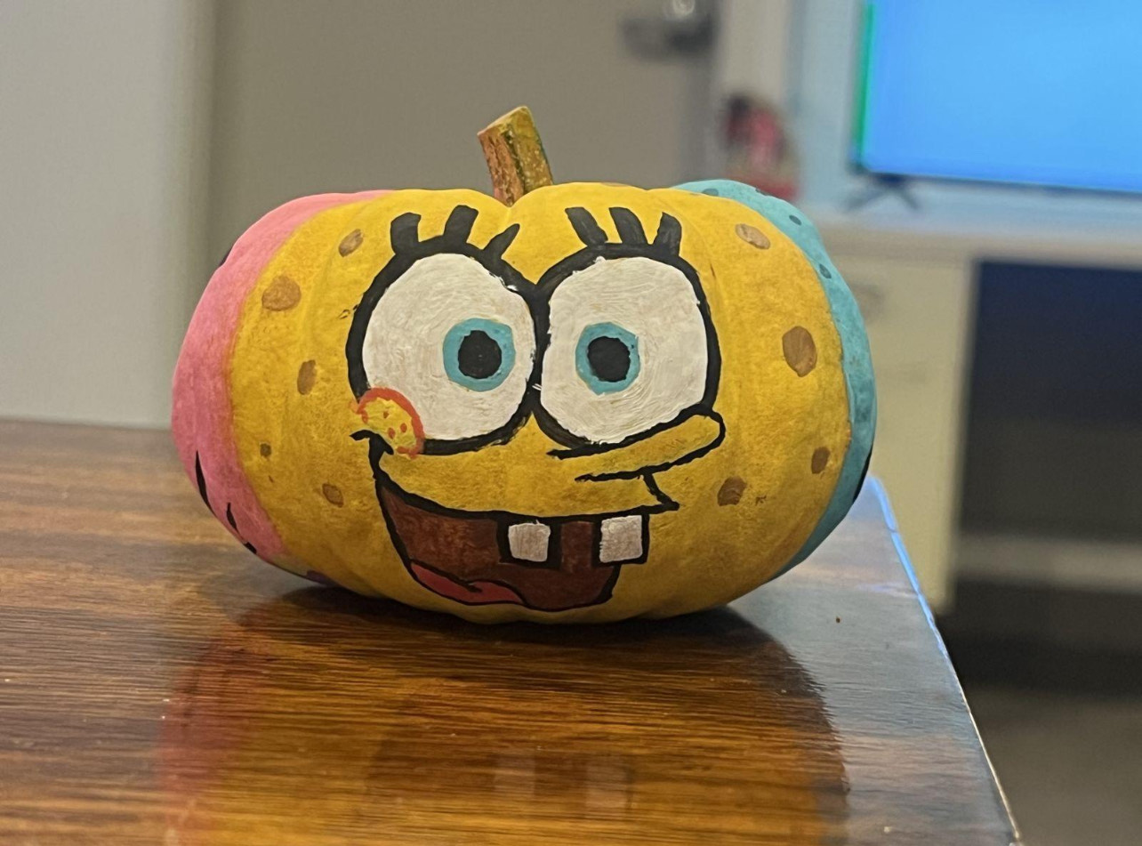 A pumpkin who lives in a pineapple under the sea.