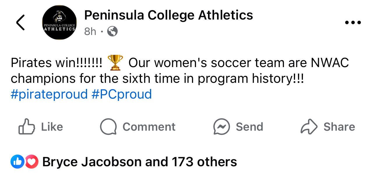 A tweet announcing the womens' victory